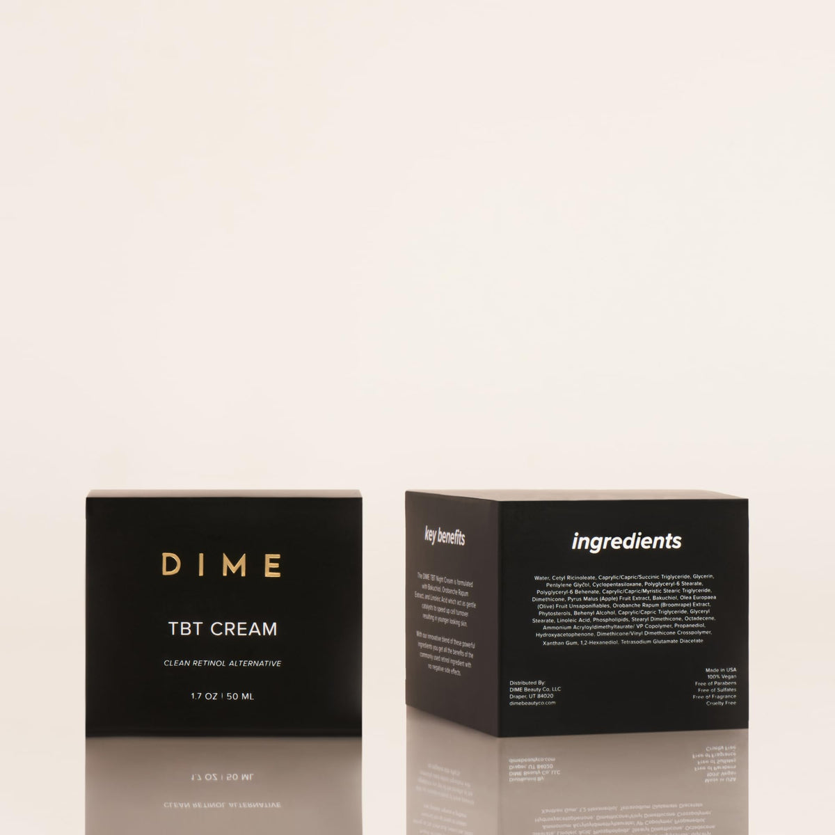 DIME Beauty TBT Cream - Anti-Wrinkle Night Cream with Bakuchiol Retinol Alternative for Fine Lines, Firming and Smoothing Face Moisturizer, Vegan, Cruelty-Free, 1.7 oz / 50 ml