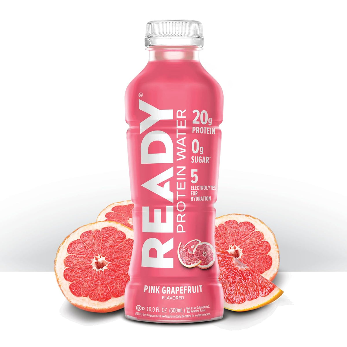 Ready Clear Protein Water, Pink Grapefruit, 20g Whey Protein Isolate 12Pack