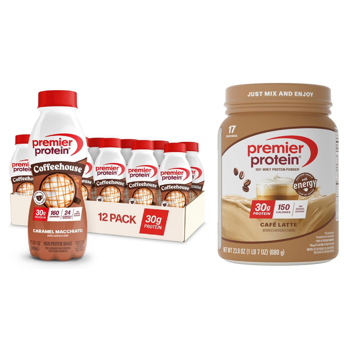 Premier Protein 30g High Protein Powder, 100% Whey, Vanilla, 17 Servings
