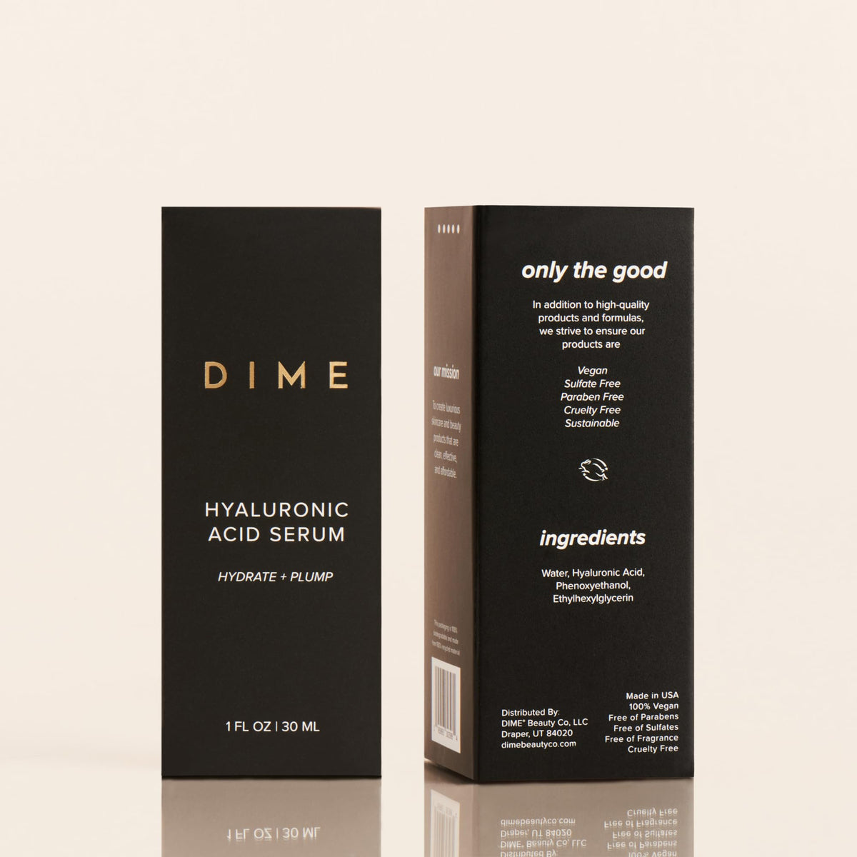 DIME Beauty Hyaluronic Acid Serum - Ultra Hydrating Anti-Aging Face Serum for Dry Skin, Plumping and Smoothing Fine Lines, Lightweight, Vegan, Cruelty-Free Facial Serum, 1 oz / 30 ml