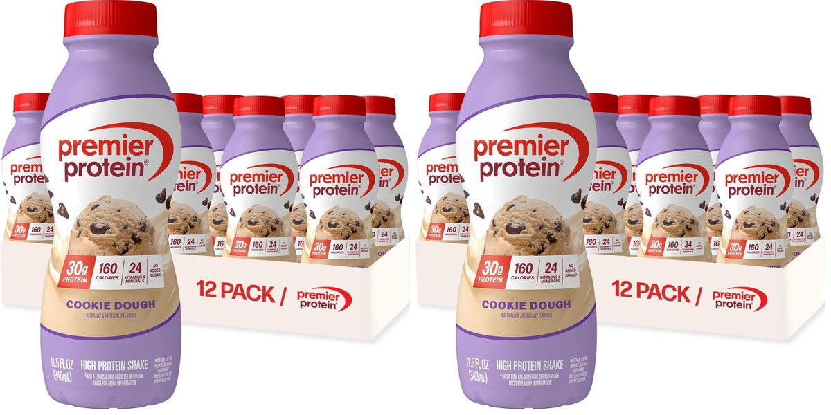 Premier Protein +Energy 30g High Protein Shake, Café Latte, 12 Pack