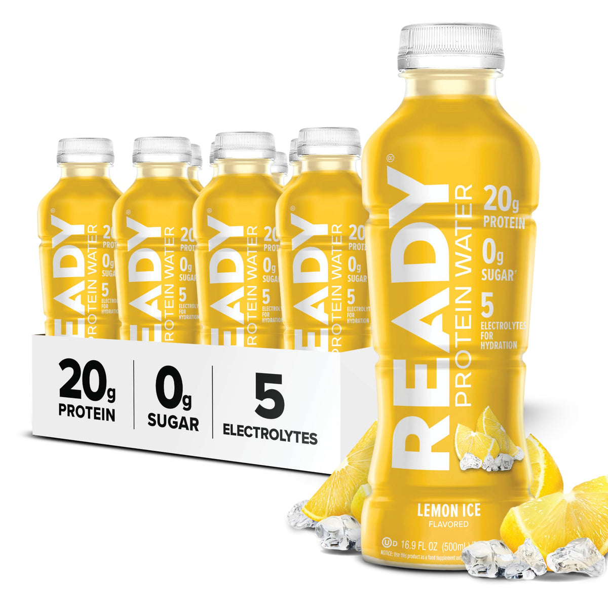 Ready Clear Protein Water, Pink Grapefruit, 20g Whey Protein Isolate 12Pack