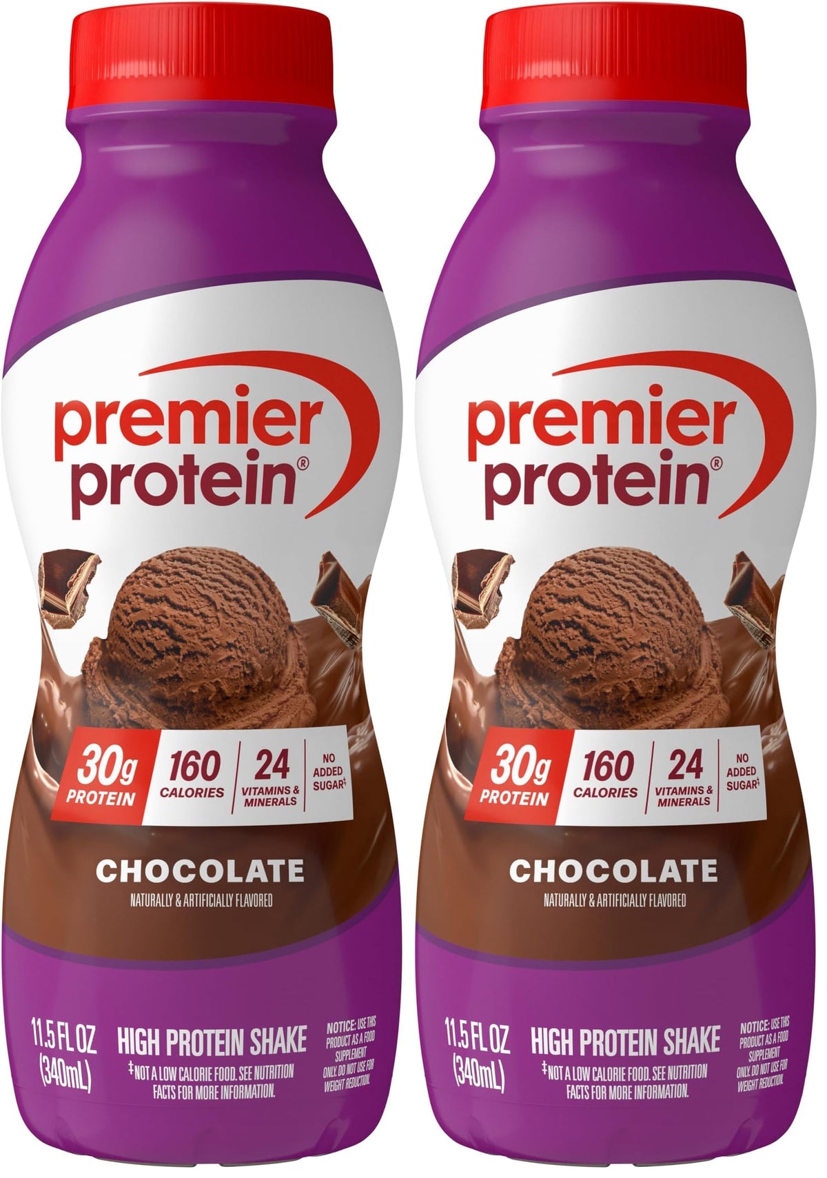 Premier Protein +Energy 30g High Protein Shake, Café Latte, 12 Pack