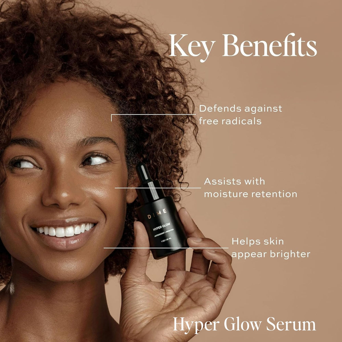 DIME Beauty Serum Set - Hyaluronic Acid and Vitamin C Face Serum Duo for Dark Spots, Brightening and Hydrating, Anti-Aging Firming Skincare Set, Vegan, Cruelty-Free, 1 oz / 30 ml Each